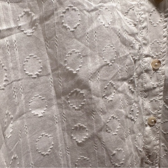 Pilcro Anthropologie White The Cami Surf Blouse Woven 100%Cotton Sheer Large - Picture 8 of 17